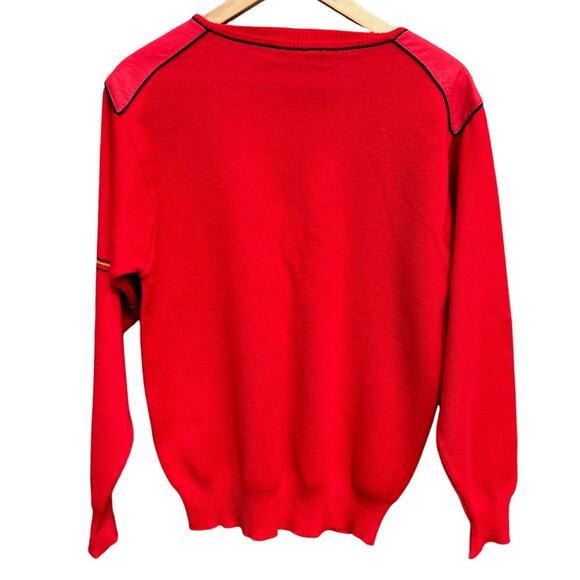 Il Granchio Cose Di Lana Italy Vintage 80s red wool acrylic sweater Size Large - Picture 2 of 6
